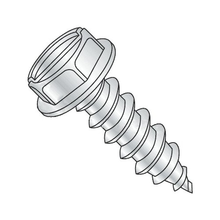 Sheet Metal Screw, #8 X 1/2 In, 316 Stainless Steel Hex Head Slotted Drive, 5000 PK